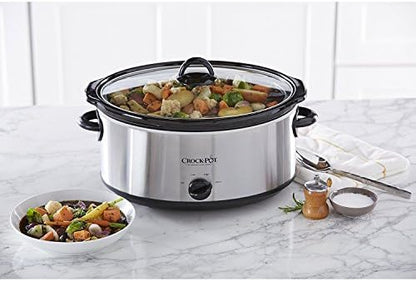 7 Quart Oval Manual Slow Cooker – Stainless Steel - Curated Catalog S4