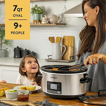 7 Quart Portable Programmable Slow Cooker with Timer - Curated Catalog W7