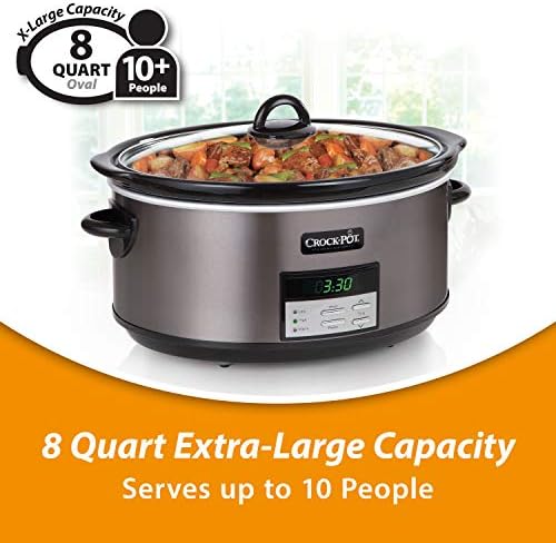 8 Quart Programmable Slow Cooker with Auto Warm - Curated Catalog Y4