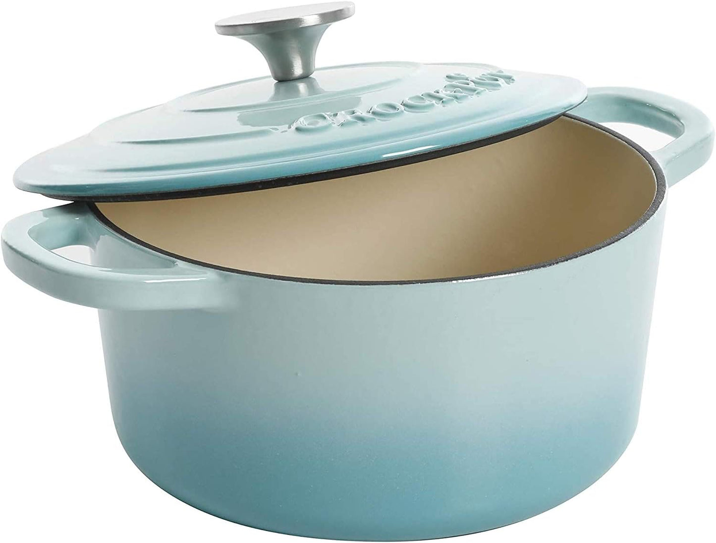 3 Quart Enameled Cast Iron Dutch Oven – Aqua - Curated Catalog D9