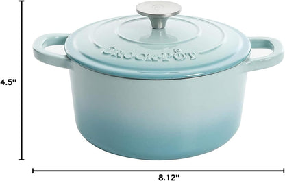 3 Quart Enameled Cast Iron Dutch Oven – Aqua - Curated Catalog D9